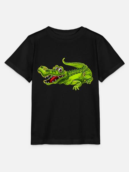 Lustiges Krokodil - Stanley/Stella Kinder T-Shirt MINI CREATOR - Schwarz