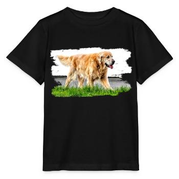 Golden Retrievers sont robustes et résistants aux intempéries - T-shirt bio MINI CREATOR Stanley/Stella Enfant - noir - Devant - Mikhail (115cm)