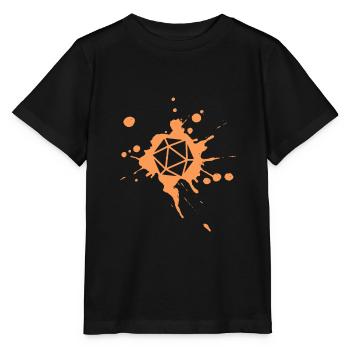 Polyhedral D20 Dice Paint Splatter - Stanley/Stella MINI CREATOR Kids’ T-Shirt - black - Front - Mikhail (115cm)