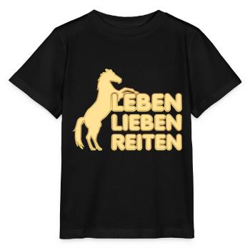 Pferd Bild Pferdekutsche Pferdedecke Pferdemist - Stanley/Stella Kinder T-Shirt MINI CREATOR  - Schwarz - Vorne - Mikhail (115cm)