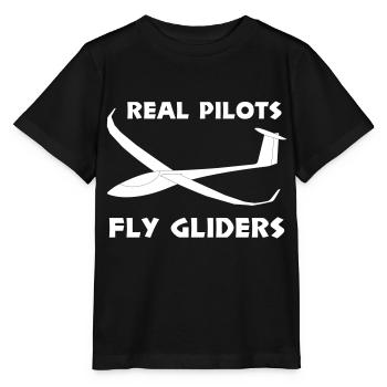 Pilot Segelflieger Flieschens gleiten lustig - Stanley/Stella Kinder T-Shirt MINI CREATOR  - Schwarz - Vorne - Mikhail (115cm)
