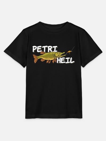 Petri Heil Anglergruß - Kinder Angeln Hecht - Stanley/Stella Kinder T-Shirt MINI CREATOR - Schwarz