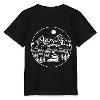 Dachzelt Klappdachzelt Natur Camping Geschenk Auto - Stanley/Stella Kinder T-Shirt MINI CREATOR  - Schwarz - Vorne - Mikhail (115cm)