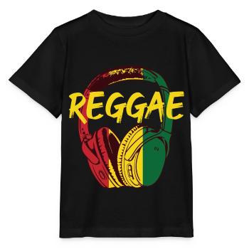 Reggae Music Headphones - Stanley/Stella MINI CREATOR Kids’ T-Shirt - black - Front - Mikhail (115cm)