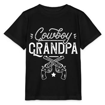 Cowboy Grandpa America Cowboys Lasso Wild West - Stanley/Stella MINI CREATOR Kids’ T-Shirt - black - Front - Mikhail (115cm)