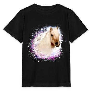 haflinger, horse, graffiti, landscape, pony - Stanley/Stella MINI CREATOR Kids’ T-Shirt - black - Front - Mikhail (115cm)
