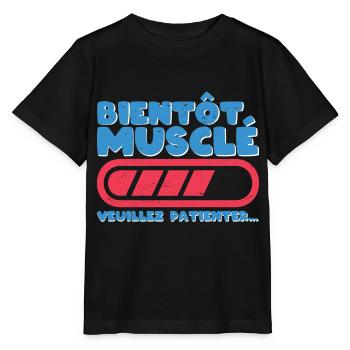Bientôt Musclé Muscles en Attente Muscles en Cours - T-shirt bio MINI CREATOR Stanley/Stella Enfant - noir - Devant - Mikhail (115cm)