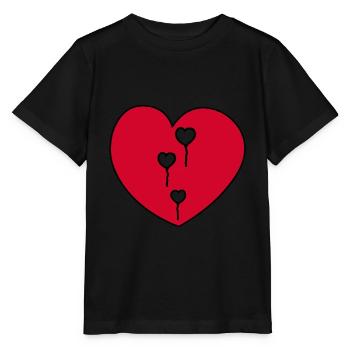 Heart Love Cordial Gift Idea Friendship - Stanley/Stella MINI CREATOR Kids’ T-Shirt - black - Front - Mikhail (115cm)