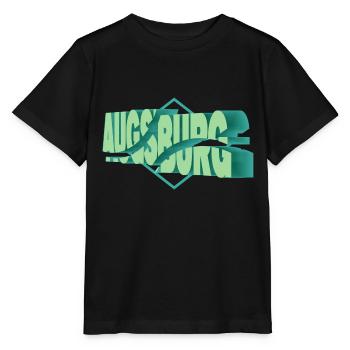 Augsburg Allemagne Ville 3D Font Skyline - T-shirt bio MINI CREATOR Stanley/Stella Enfant - noir - Devant - Mikhail (115cm)