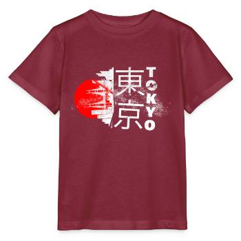 Tokyo Japon Asie Ville Skyline Police Grunge - T-shirt bio MINI CREATOR Stanley/Stella Enfant - bordeaux - Devant - Kain (125cm)