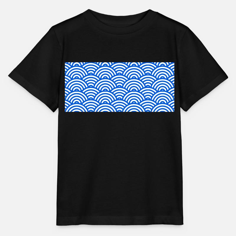 Blue Sushi Wellen Muster - Stanley/Stella Kinder T-Shirt MINI CREATOR  - Schwarz