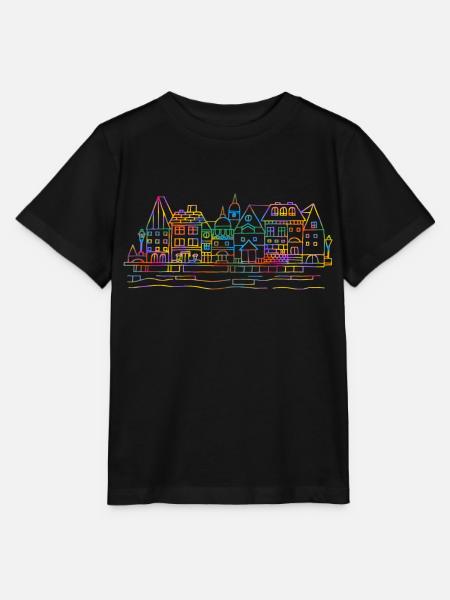 Bunte Häuser - Stanley/Stella Kinder T-Shirt MINI CREATOR  - Schwarz