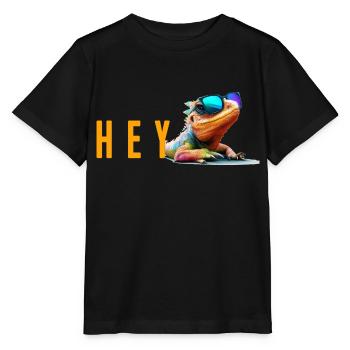 lizard hey - Stanley/Stella MINI CREATOR Kids’ T-Shirt - black - Front - Mikhail (115cm)