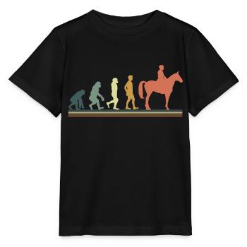 Evolution cheval - T-shirt bio MINI CREATOR Stanley/Stella Enfant - noir - Devant - Mikhail (115cm)