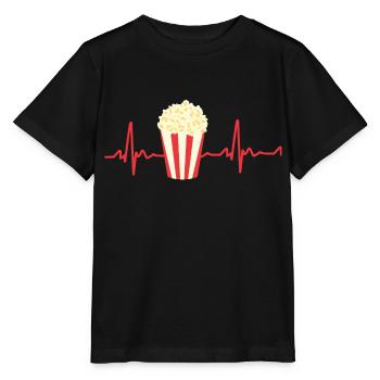 Popcorn Bucket Heartbeat Ecg Maize Cinema Film - Stanley/Stella MINI CREATOR Kids’ T-Shirt - black - Front - Mikhail (115cm)