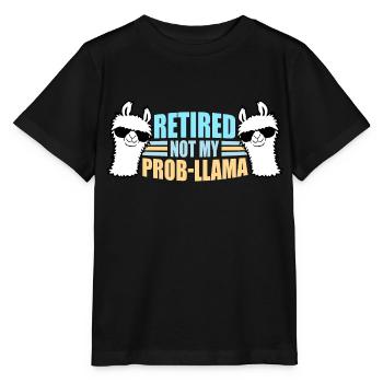 Nicht mein Prob Lama Ruhestand Prob-Llama im Ruhestand - Stanley/Stella Kinder T-Shirt MINI CREATOR  - Schwarz - Vorne - Mikhail (115cm)