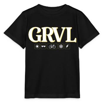 Gravelbike Piktogramme Geburtstagsgeschenk - Stanley/Stella Kinder T-Shirt MINI CREATOR  - Schwarz - Vorne - Mikhail (115cm)