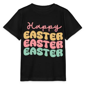 Joyeuses Pâques - T-shirt bio MINI CREATOR Stanley/Stella Enfant - noir - Devant - Mikhail (115cm)