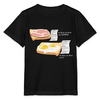 Receipt Parody Receipt of bread with ham egg - Stanley/Stella MINI CREATOR Kids’ T-Shirt - black - Front - Mikhail (115cm)
