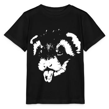 Süßes Freches Flinkes Haustier Zunge rausstrecken - Stanley/Stella Kinder T-Shirt MINI CREATOR  - Schwarz - Vorne - Mikhail (115cm)