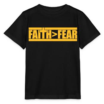 Cross God Faith - Stanley/Stella MINI CREATOR Kids’ T-Shirt - black - Front - Mikhail (115cm)