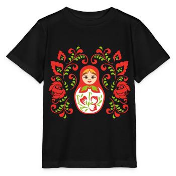 Matryochka cadeau URSS Russie poupée - T-shirt bio MINI CREATOR Stanley/Stella Enfant - noir - Devant - Mikhail (115cm)
