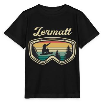 Zermatt Ski Sknowboard - Stanley/Stella Kinder T-Shirt MINI CREATOR  - Schwarz - Vorne - Mikhail (115cm)