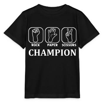 Funny game Rock Paper Scissors Champion - Stanley/Stella MINI CREATOR Kids’ T-Shirt - black - Front - Mikhail (115cm)