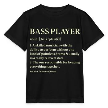 Bassgitarre Bass Player Bassist - Stanley/Stella Kinder T-Shirt MINI CREATOR  - Schwarz - Vorne - Mikhail (115cm)