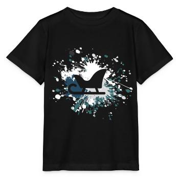Santa Sleigh Color Splash - Stanley/Stella MINI CREATOR Kids’ T-Shirt - black - Front - Mikhail (115cm)