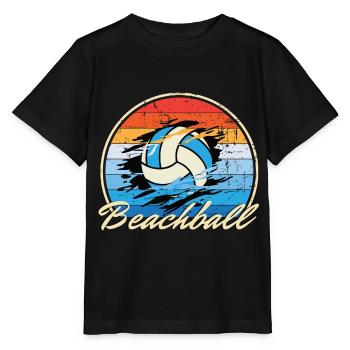 Beachball Ocean vintage ball multi couleur B-Day gif - T-shirt bio MINI CREATOR Stanley/Stella Enfant - noir - Devant - Mikhail (115cm)