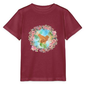 Weltfrieden - Stanley/Stella Kinder T-Shirt MINI CREATOR  - Burgunderrot - Vorne - Kain (125cm)