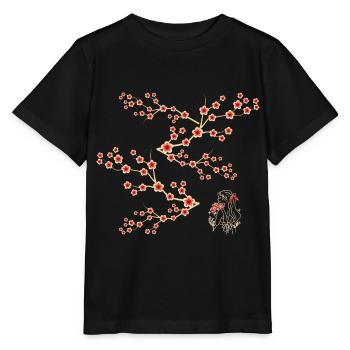 Fleurs Japonaises - T-shirt bio MINI CREATOR Stanley/Stella Enfant - noir - Devant - Mikhail (115cm)
