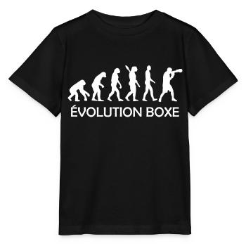 évolution boxe / evolution boxeur - T-shirt bio MINI CREATOR Stanley/Stella Enfant - noir - Devant - Mikhail (115cm)