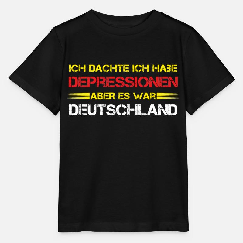 Ich dachte ich habe Depressionen es war Deutschtla - Stanley/Stella Kinder T-Shirt MINI CREATOR  - Schwarz