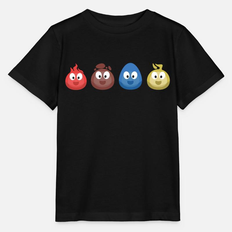 4 Elements (Fire, Earth, Water, Air) (Bubble) - Stanley/Stella MINI CREATOR Kids’ T-Shirt - black
