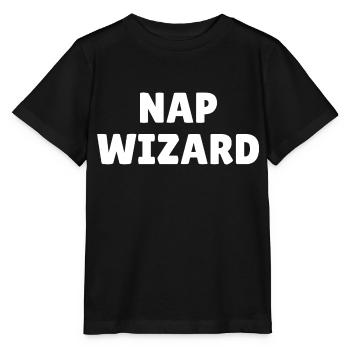 Nap wizard, funny nap loving slogan - Stanley/Stella MINI CREATOR Kids’ T-Shirt - black - Front - Mikhail (115cm)