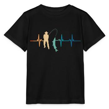 Fisherman's Heartbeat - Stanley/Stella MINI CREATOR Kids’ T-Shirt - black - Front - Mikhail (115cm)