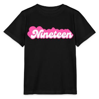 Nineteen birthday - 19th Birthday Retro Pink - Stanley/Stella MINI CREATOR Kids’ T-Shirt - black - Front - Mikhail (115cm)
