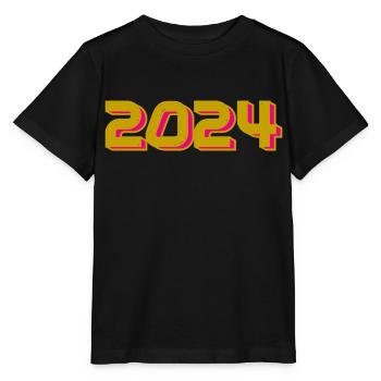 2024. ANNEE. BONNE ANNEE. SAINT SYLVESTRE - T-shirt bio MINI CREATOR Stanley/Stella Enfant - noir - Devant - Mikhail (115cm)