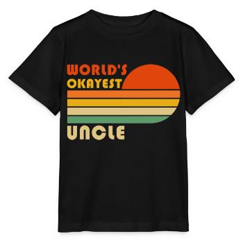 World's Okayest Uncle Funny Retro Vintage - Stanley/Stella Kinder T-Shirt MINI CREATOR  - Schwarz - Vorne - Mikhail (115cm)