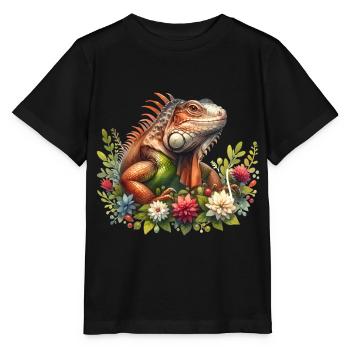 Iguane - T-shirt bio MINI CREATOR Stanley/Stella Enfant - noir - Devant - Mikhail (115cm)