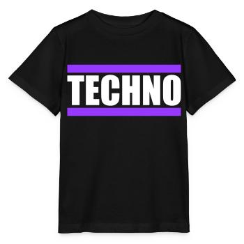Techno Love Citation Dire Musique Fête Célébrer Logo - T-shirt bio MINI CREATOR Stanley/Stella Enfant - noir - Devant - Mikhail (115cm)
