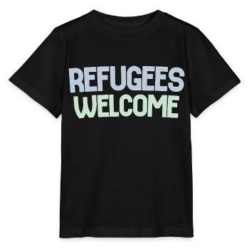 Les réfugiés accueillent rétro - T-shirt bio MINI CREATOR Stanley/Stella Enfant - noir - Devant - Mikhail (115cm)