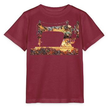 Machine à coudre - T-shirt bio MINI CREATOR Stanley/Stella Enfant - bordeaux - Devant - Kain (125cm)