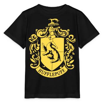 Harry Potter Hufflepuff Coat of Arms - Stanley/Stella MINI CREATOR Kids’ T-Shirt - black - Front - Mikhail (115cm)