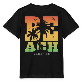 Beach Vacation - Strand Urlaub - Stanley/Stella MINI CREATOR Kids’ T-Shirt - black - Front - Mikhail (115cm)