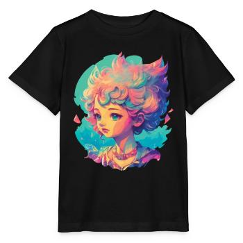 Manga Anime Personnage Kawaii Chibi Girl Design - T-shirt bio MINI CREATOR Stanley/Stella Enfant - noir - Devant - Mikhail (115cm)