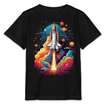 Space Shuttle Astronaut Rocket Space Adventure - Stanley/Stella MINI CREATOR Kids’ T-Shirt - black - Front - Mikhail (115cm)