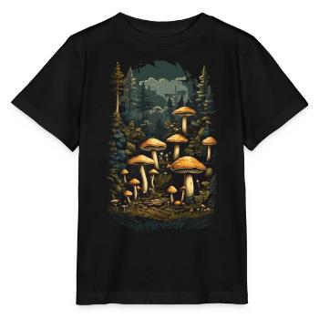 Vintage Magic Mushrooms Goa Trance Music Night - Stanley/Stella MINI CREATOR Kids’ T-Shirt - black - Front - Mikhail (115cm)